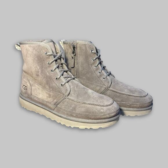 UGG Neumel Zip Suede Lined Boots Gray Men’s Size 11 - Picture 1 of 6